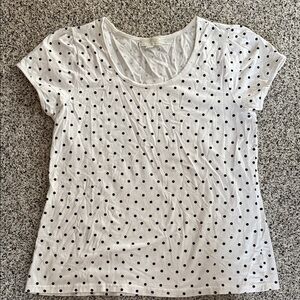 Forever 21 White Polka Dot Short Sleeve Tee
